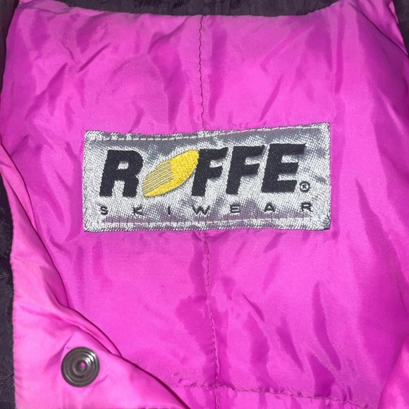 Vintage 90s Roffe Skiwear Ski Jacket Black Neon Yellow Pink Men's M USA Made - Picture 3 of 10